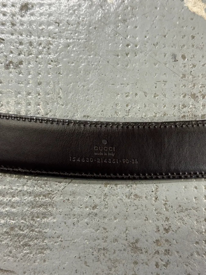 2000s Gucci Brown Leather Belt ckKMUfz 4