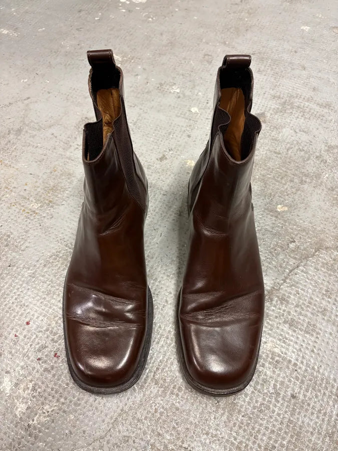 2000s Gucci Brown Leather Chelsea Boots (42eu/us8.5) sUTWUal 1