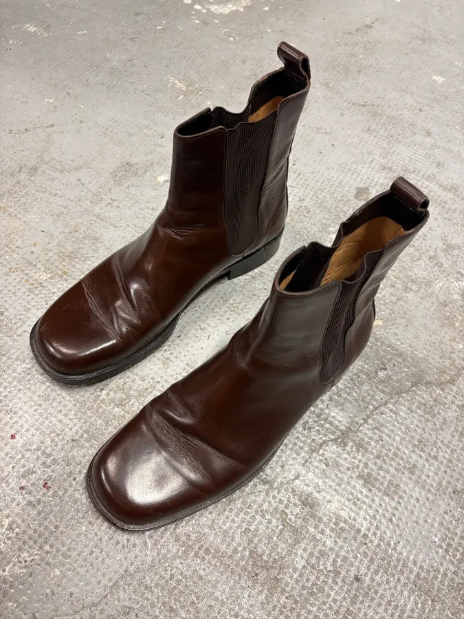 2000s Gucci Brown Leather Chelsea Boots lUvBJvz 2