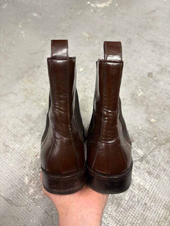 2000s Gucci Brown Leather Chelsea Boots lUvBJvz 7