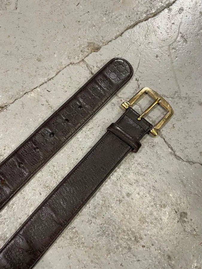 2000s Gucci Brown Leather G Belt (OS) WgxsgJT 3