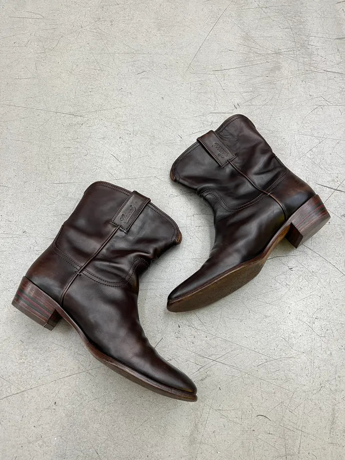 2000s Gucci Brown Leather Mid-Calf Boots rSOXqhq 2