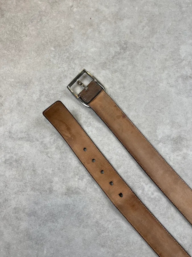 2000s Gucci Brown Leather Monogram Belt lcLRPkx 6
