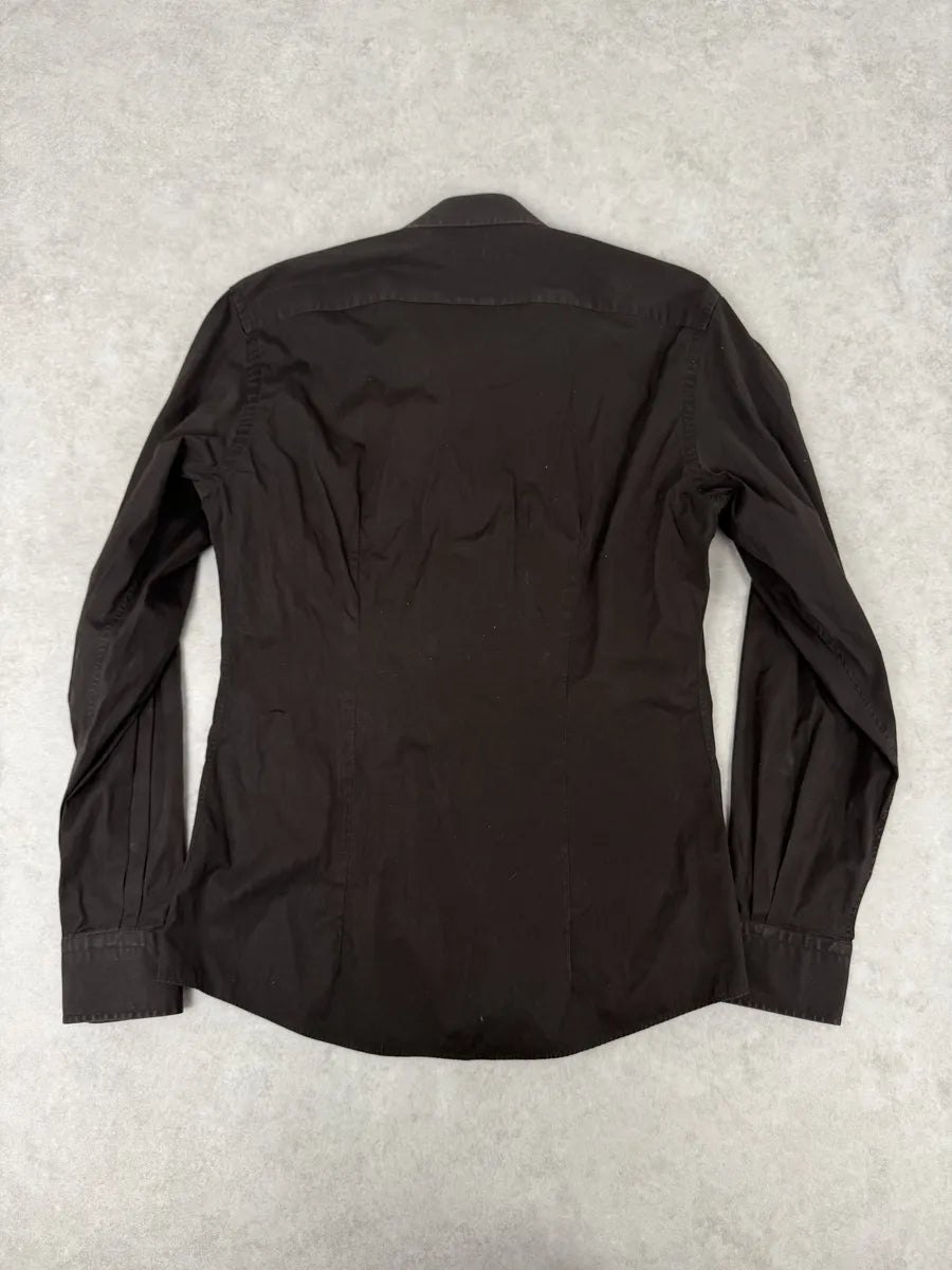 2000s Gucci Brown Minimalist Italian Shirt ZrsPvVo 4