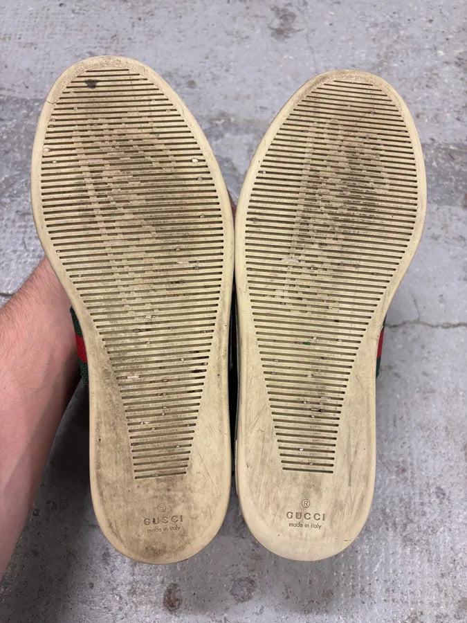 2000s Gucci Brown Monogram Italian Leather High Sneakers ytdzVBo 7