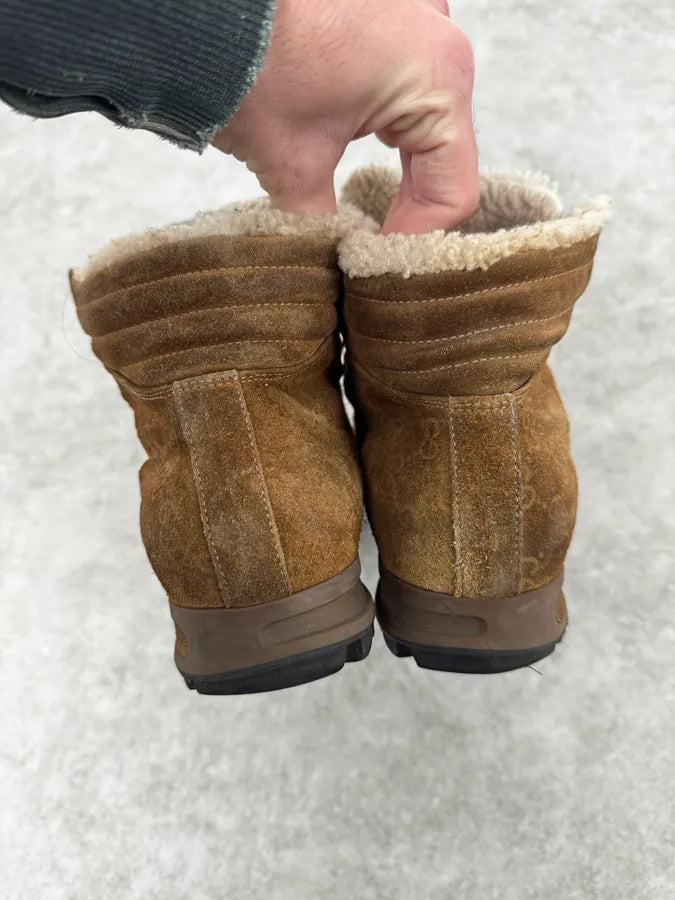 2000s Gucci Brown Monogrammed Leather High Nebraska Boots kYeDdIu 5