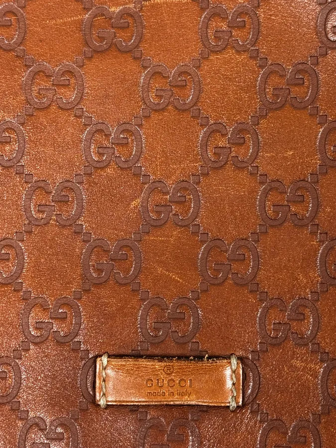 2000s Gucci Brown Monogrammed Leather Shoulder Bag CpkPwis 7