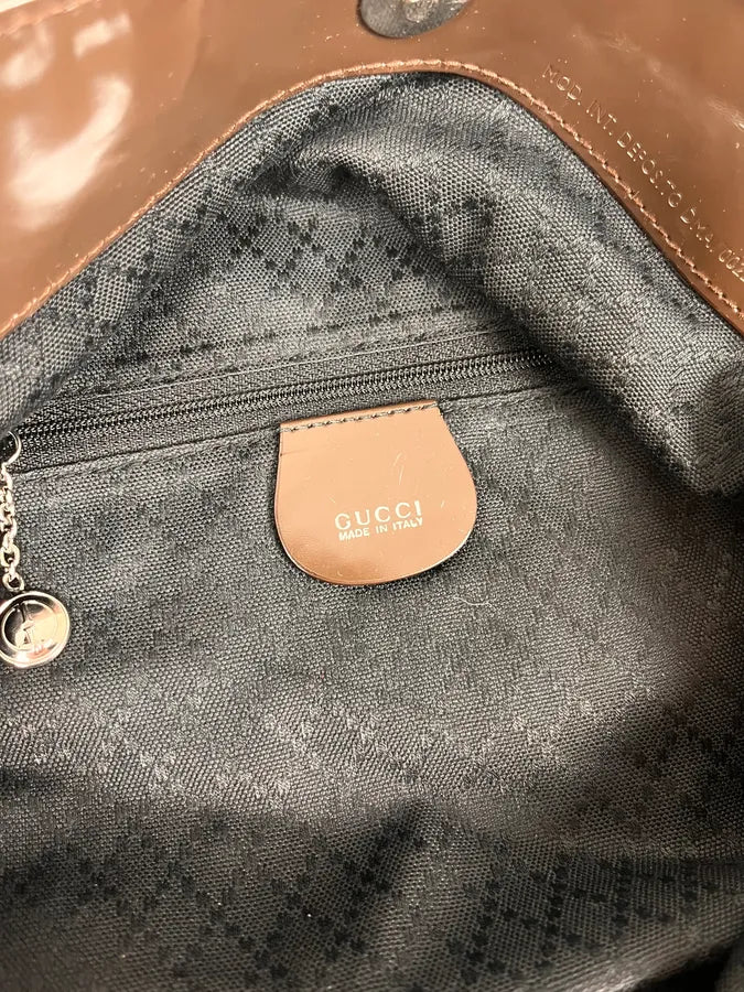2000s Gucci Brown Nylon Bamboo Handle Bag MrHszNh 7
