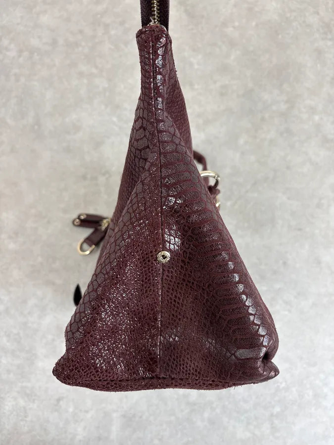 2000s Gucci Brown Python Effect Bamboo Handle Bag NTouIWv 4