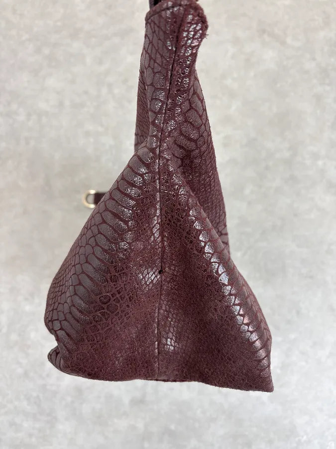 2000s Gucci Brown Python Effect Bamboo Handle Bag NTouIWv 6