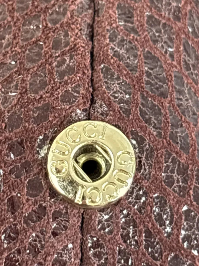 2000s Gucci Brown Python Effect Bamboo Handle Bag NTouIWv 12