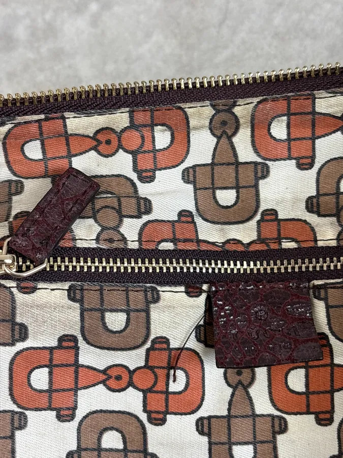 2000s Gucci Brown Python Effect Bamboo Handle Bag NTouIWv 10