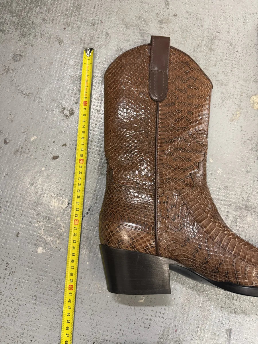 2000s Gucci Brown Python Leather Ankle Boots PYOwRcY 8