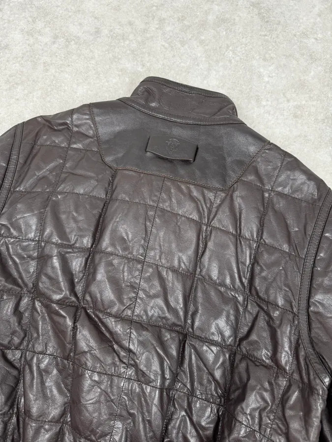 2000s Gucci Brown Quilted Leather Jacket bzLacaw 6