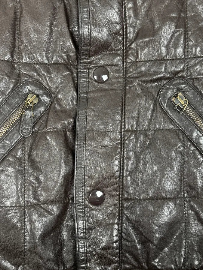2000s Gucci Brown Quilted Leather Jacket bzLacaw 11