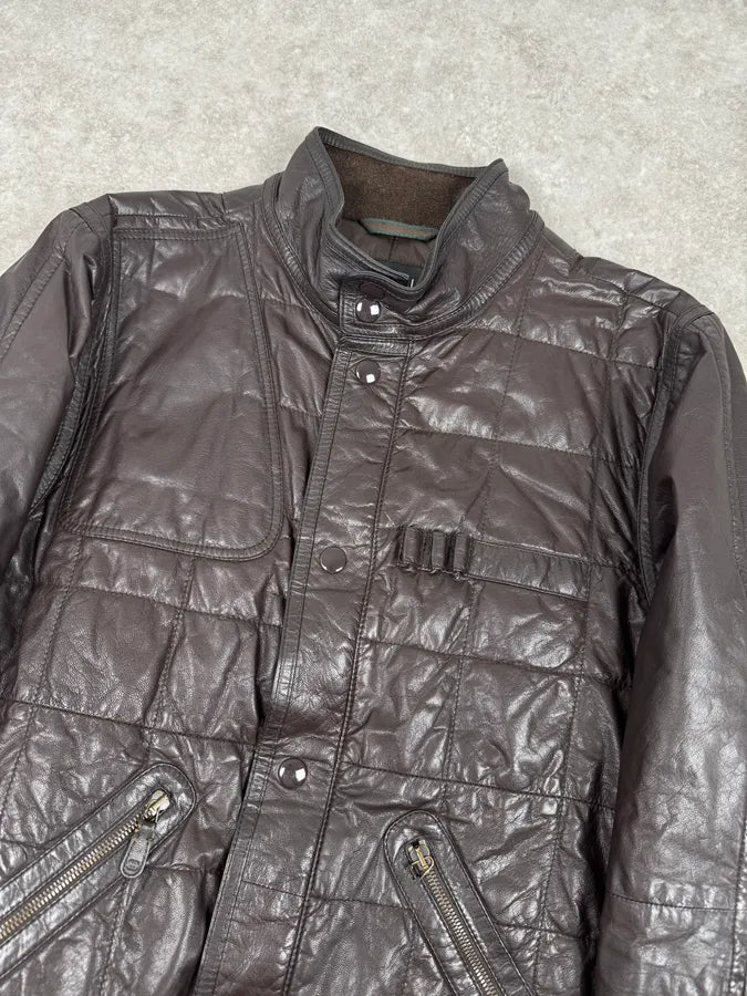 2000s Gucci Brown Quilted Leather Jacket bzLacaw 5