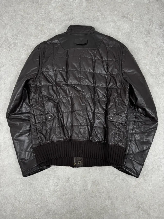 2000s Gucci Brown Quilted Leather Jacket bzLacaw 4