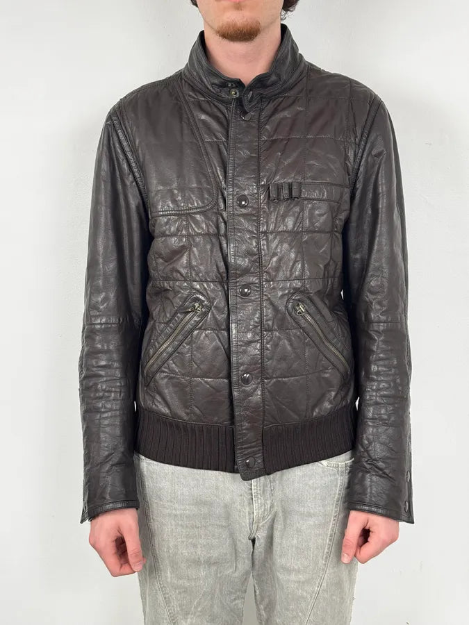 2000s Gucci Brown Quilted Leather Jacket bzLacaw 1