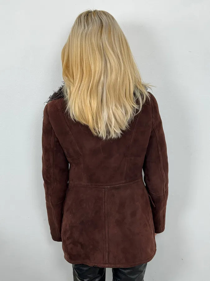 2000s Gucci Brown Shearling Leather Buttoned Jacket cRqyofQ 4