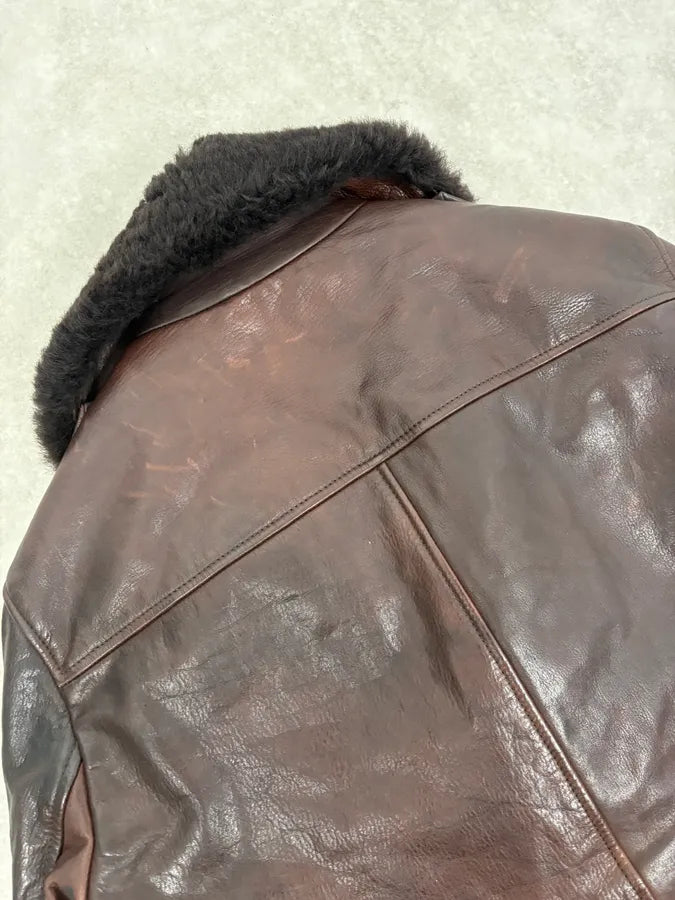 AW2012 Gucci Brown Shearling Leather Jacket by Frida Giannini gyNeCqf 9