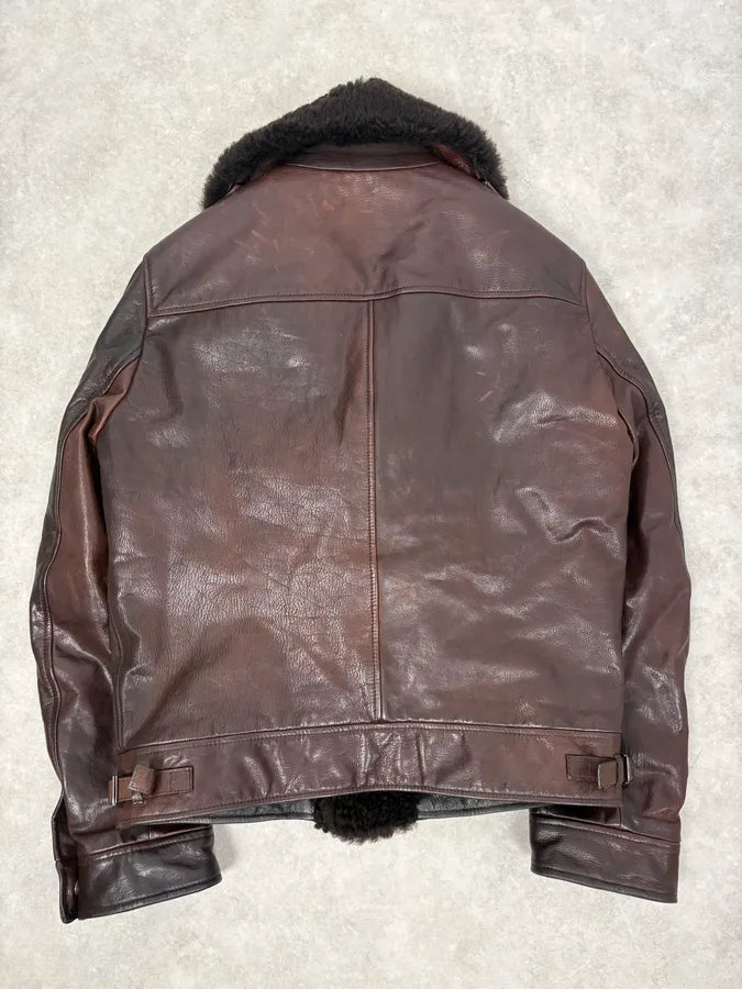 AW2012 Gucci Brown Shearling Leather Jacket by Frida Giannini gyNeCqf 6