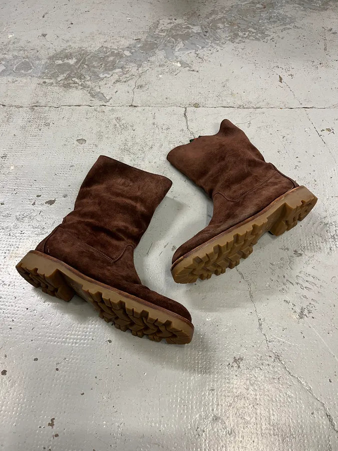 2000s Gucci Brown Snow Brown Suede Boots uzTsDtN 1