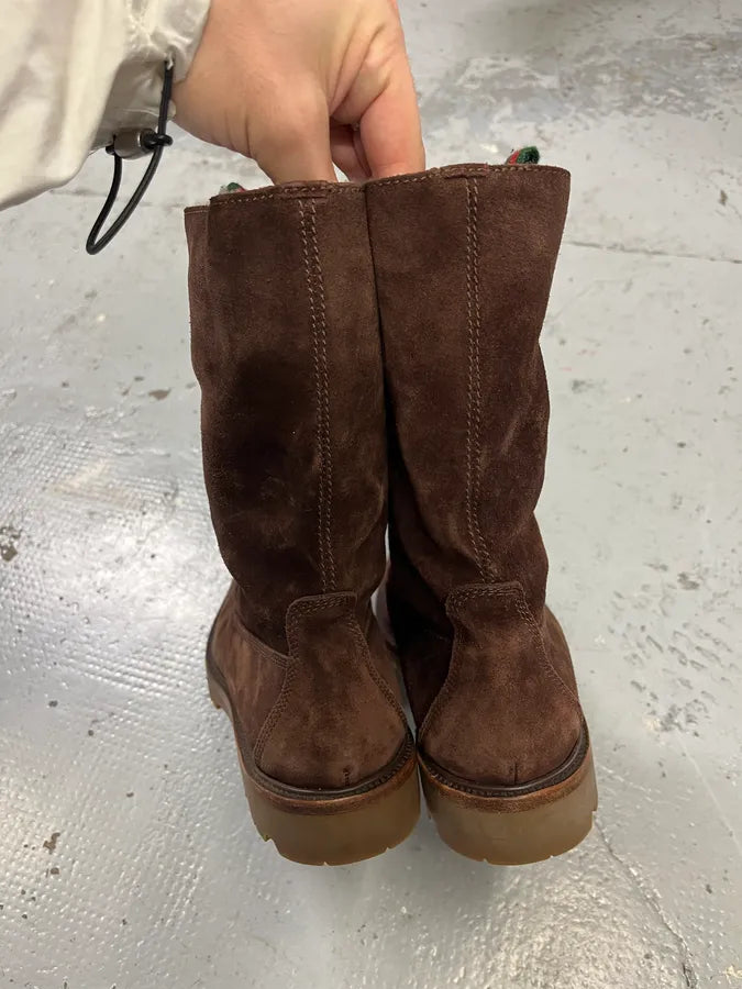 2000s Gucci Brown Snow Brown Suede Boots uzTsDtN 4