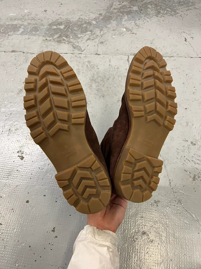 2000s Gucci Brown Snow Brown Suede Boots uzTsDtN 5