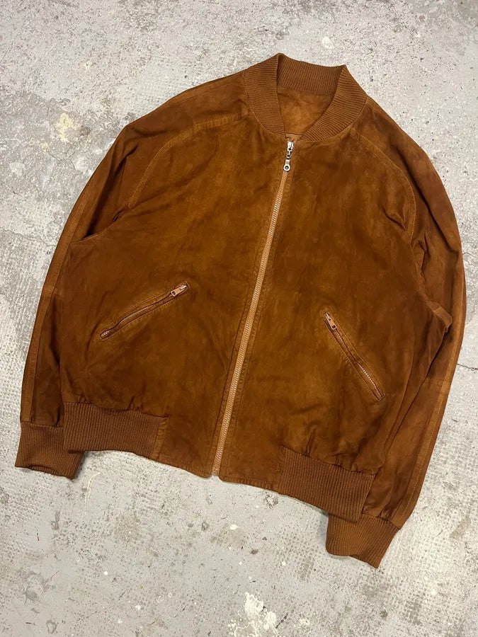 2000s Gucci Brown Suede Bomber Jacket (L) FKWUpTa 4