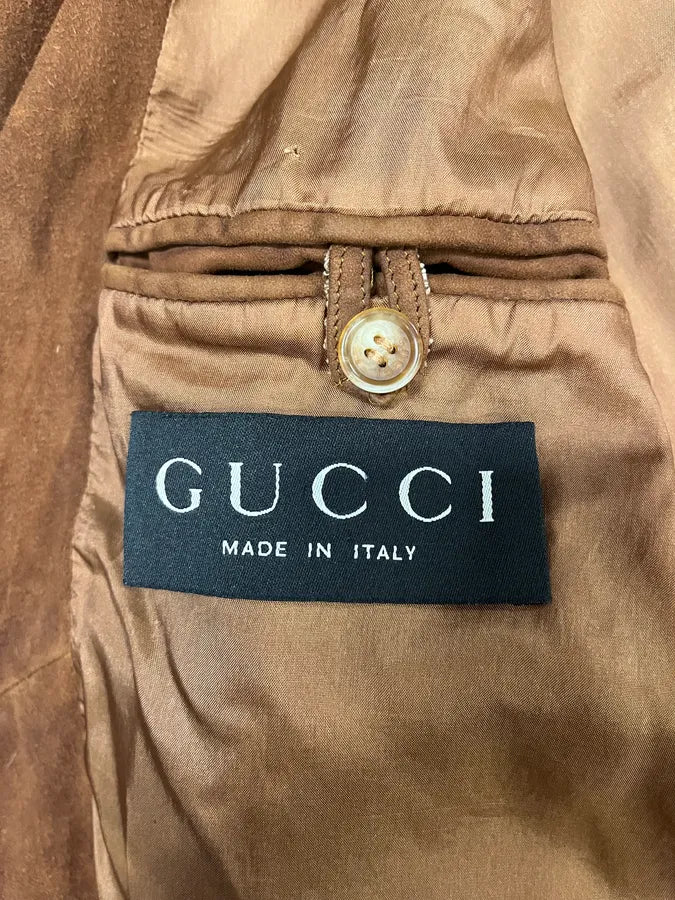 2000s Gucci Brown Suede Bomber Jacket (L) FKWUpTa 7