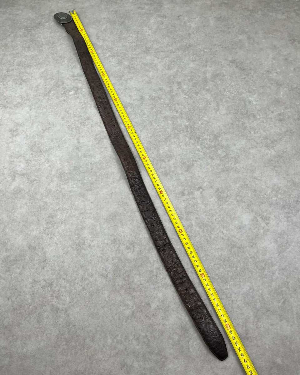 2000s Gucci Brown Textured Ostrich Leather Belt xdXLGsj 7