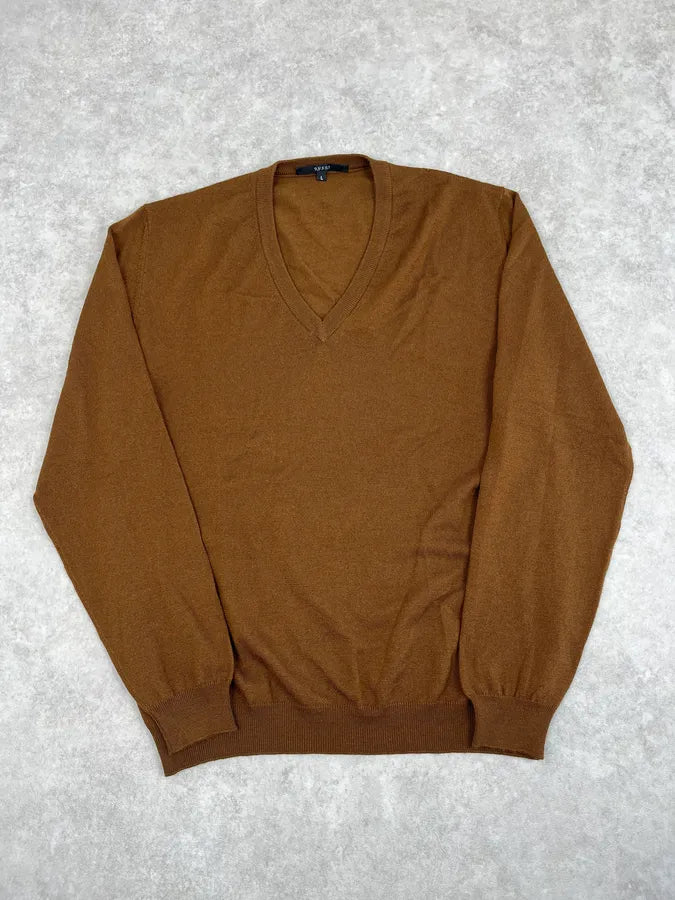 2010s Gucci Brown Wool V-Neck Sweater AyxdhFb 3