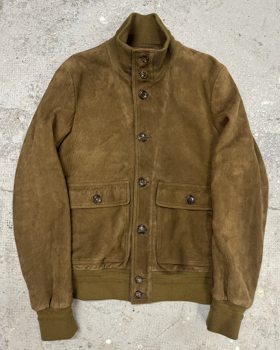 AW2001 Gucci Brown/Camel Italian Leather Jacket by Tom Ford BRNbTMI 0