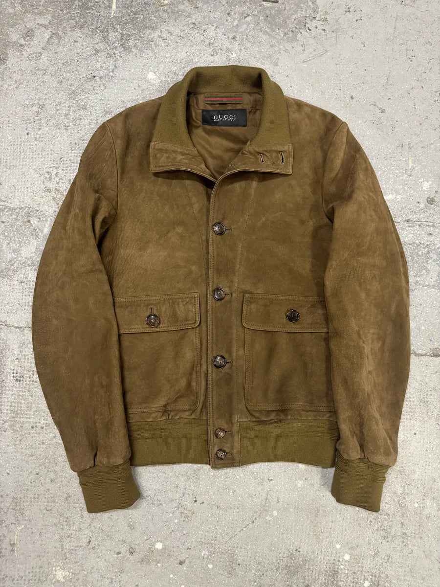 AW2001 Gucci Brown/Camel Italian Leather Jacket by Tom Ford BRNbTMI 5