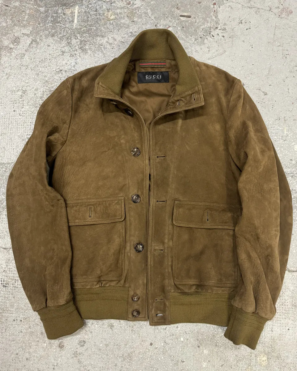AW2001 Gucci Brown/Camel Italian Leather Jacket by Tom Ford BRNbTMI 10