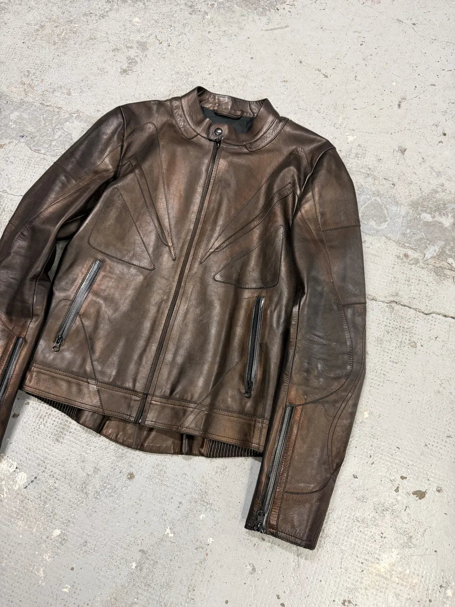 2000s Gucci Brut Avant-Garde Biker Leather Jacket by Tom Ford caPqyyN 2