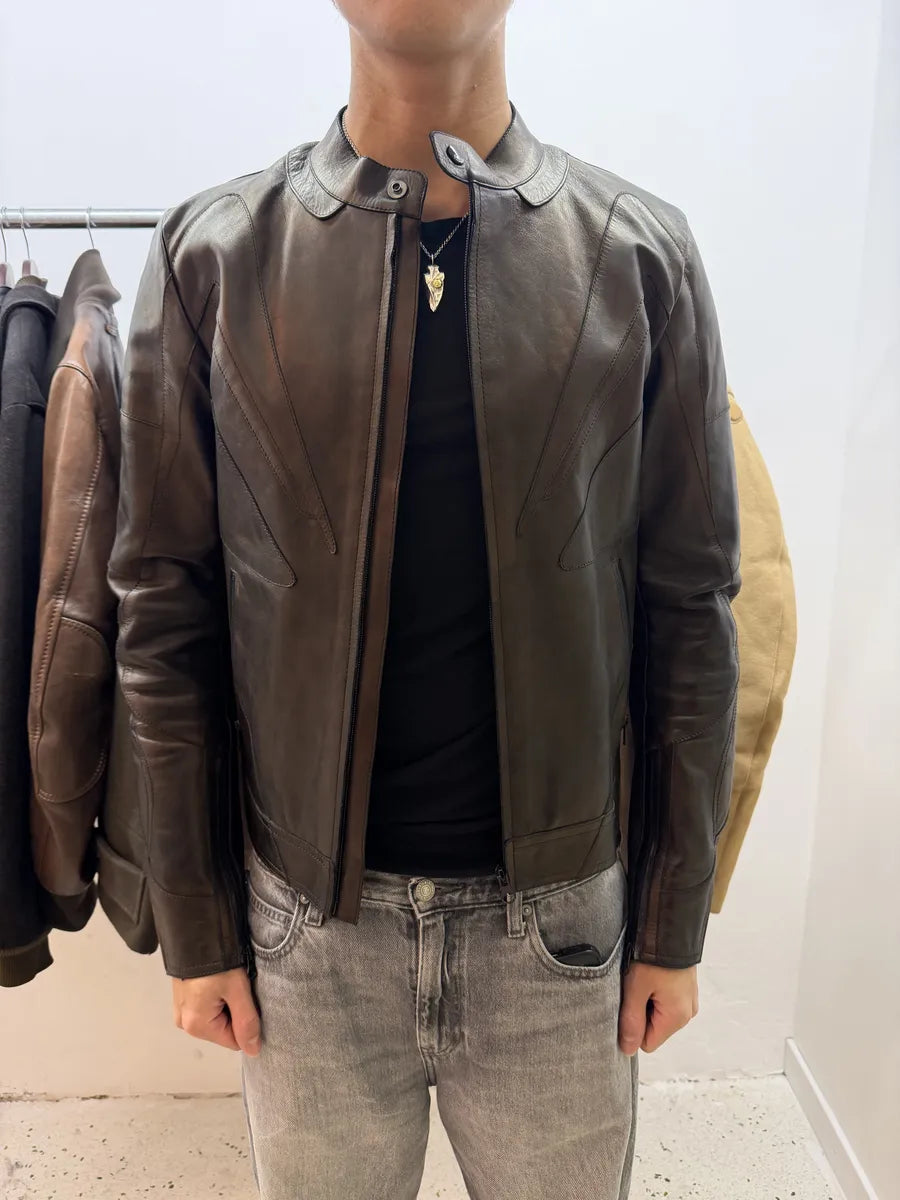 2000s Gucci Brut Avant-Garde Biker Leather Jacket by Tom Ford caPqyyN 3