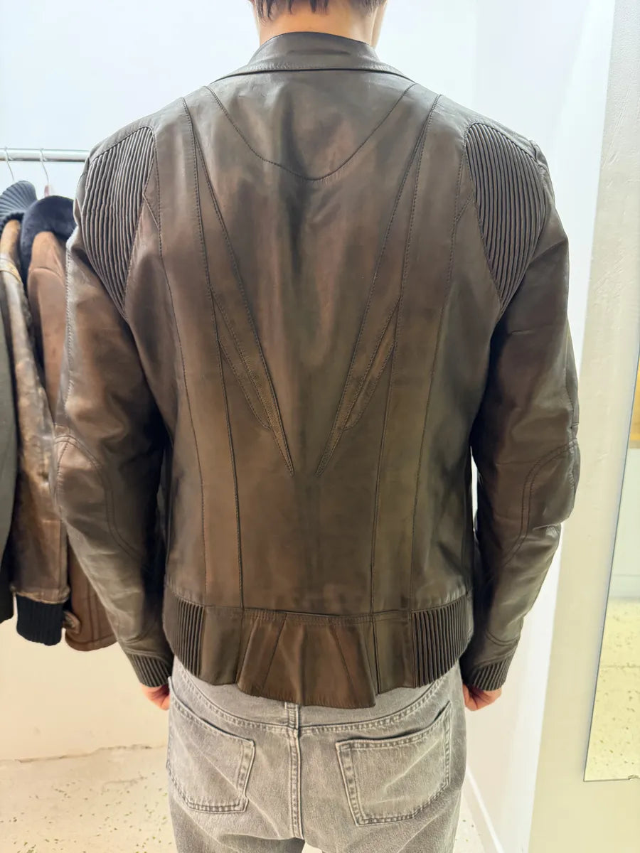2000s Gucci Brut Avant-Garde Biker Leather Jacket by Tom Ford caPqyyN 5