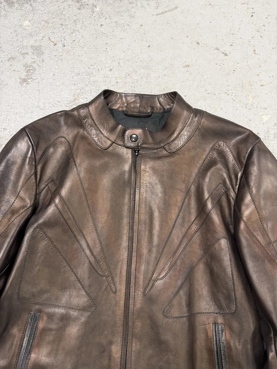 2000s Gucci Brut Avant-Garde Biker Leather Jacket by Tom Ford caPqyyN 9