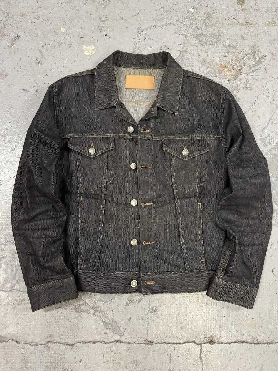 2000s Gucci Brut Structured Trucker Denim Jacket VTXoxgv 4