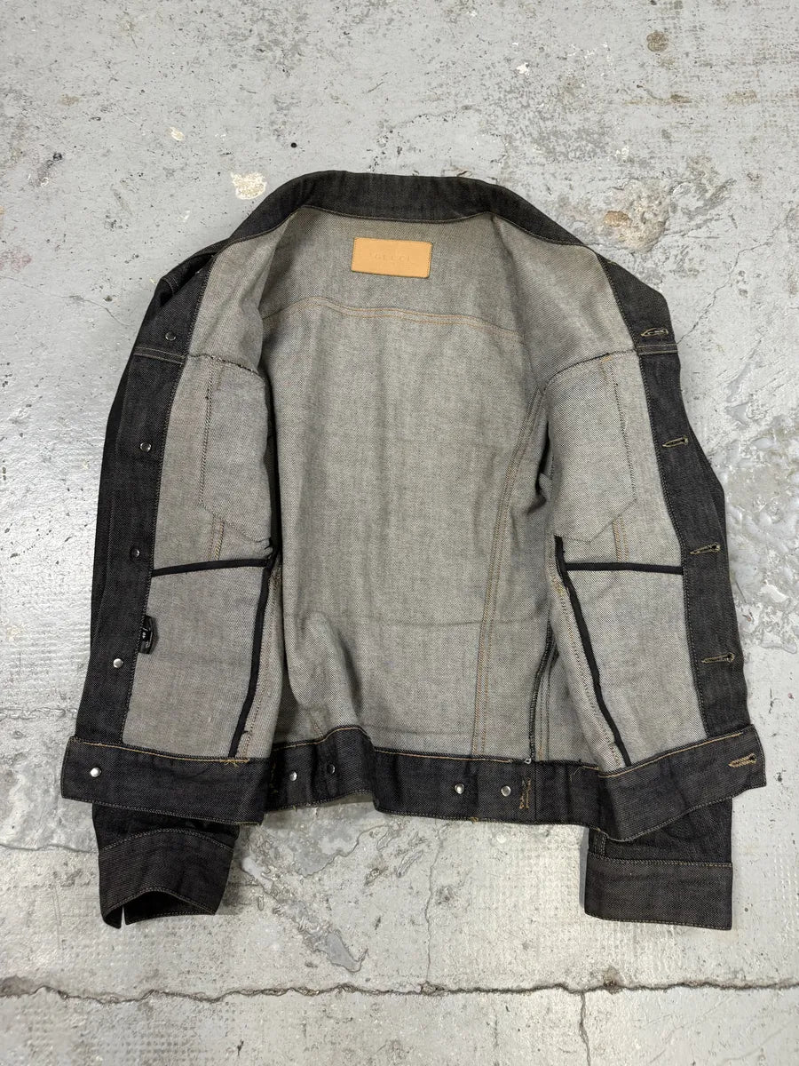 2000s Gucci Brut Structured Trucker Denim Jacket VTXoxgv 5