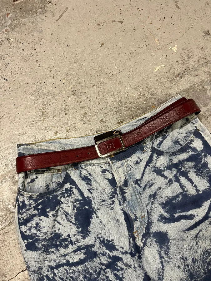 2000s Gucci Burgundy Red Patent Propaganda Leather Belt jcOouJl 0