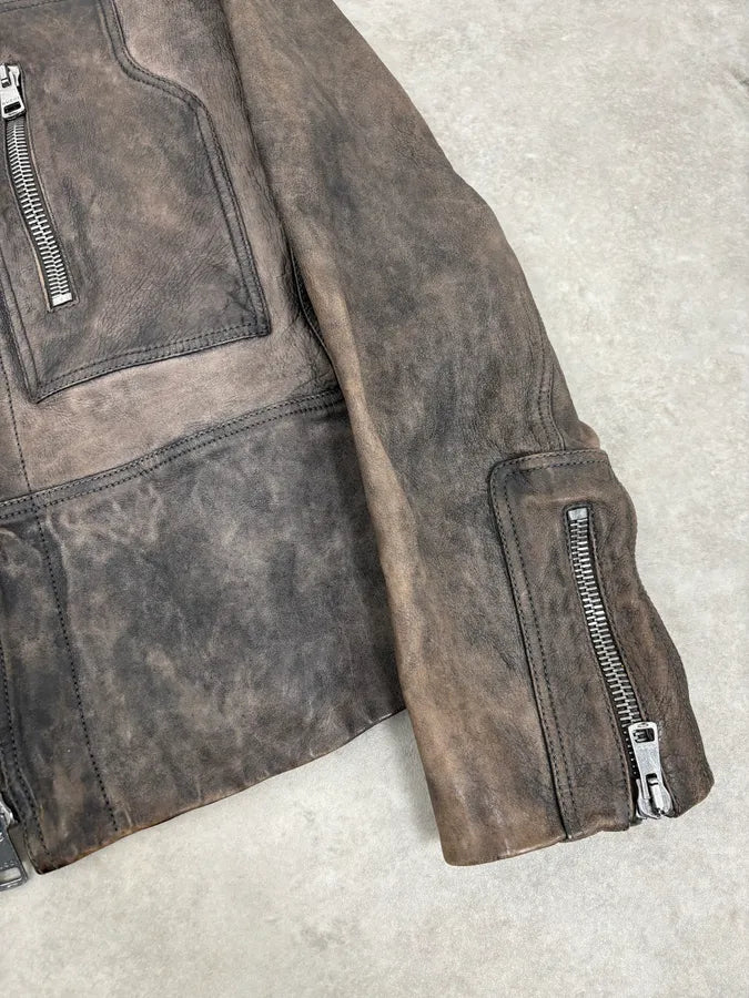 SS2011 Gucci Brown Eroded Leather Premium Jacket by Frida Giannini dMaRvFh 8