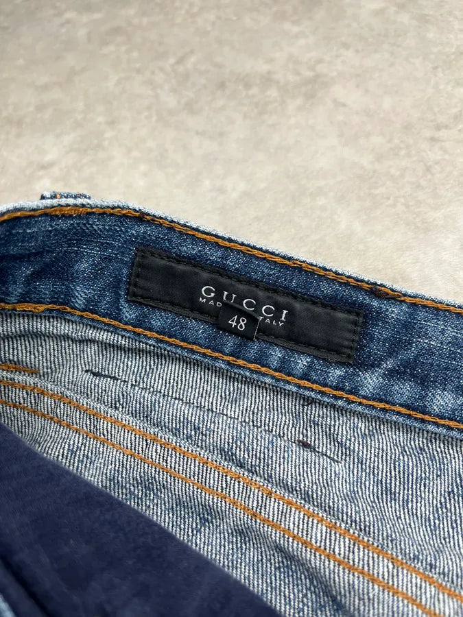 2000s Gucci Classic Blue Denim Jeans CgxOWpy 10