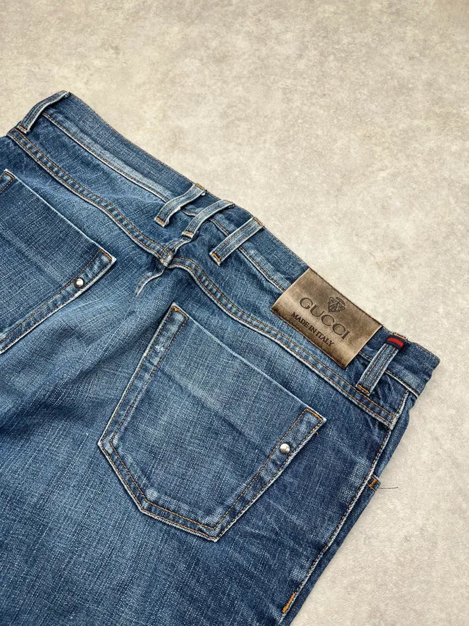 2000s Gucci Classic Blue Denim Jeans CgxOWpy 8