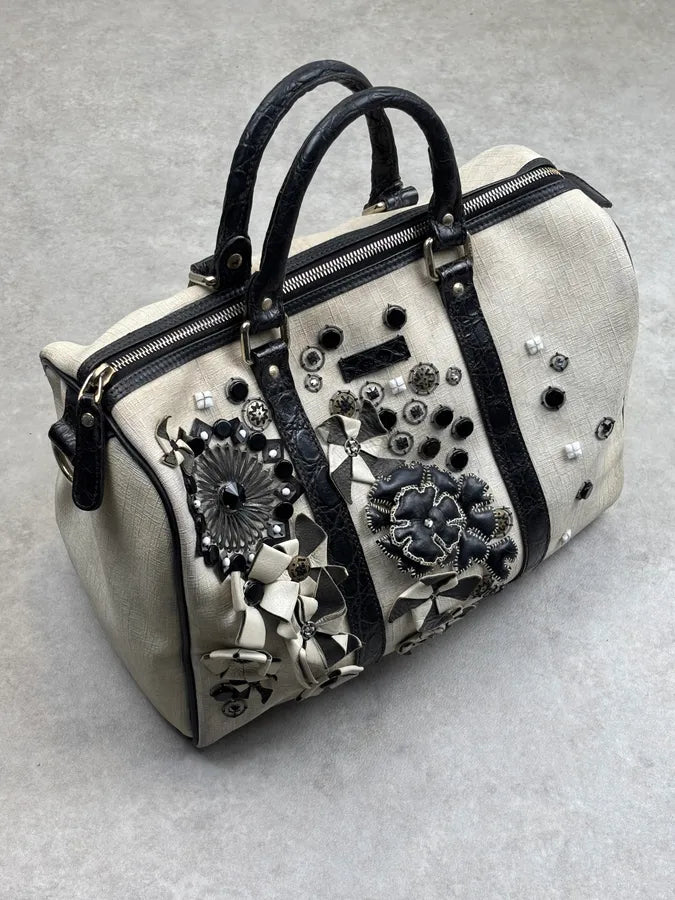SS2008 Gucci Cream Canvas Joy Flowers Handle Bag by Frida Giannini vhVqHPe 1