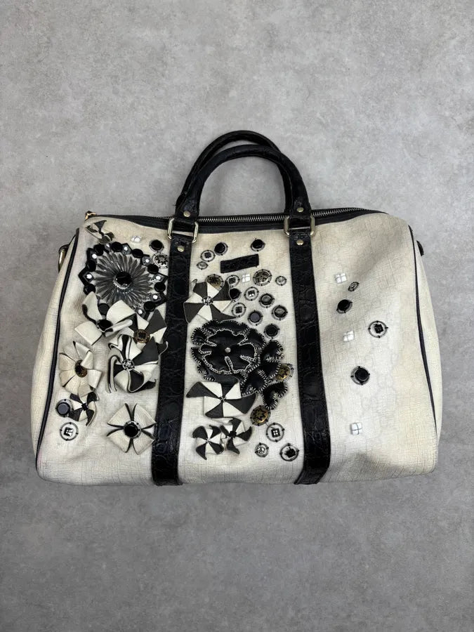 SS2008 Gucci Cream Canvas Joy Flowers Handle Bag by Frida Giannini vhVqHPe 0