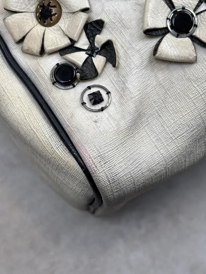 SS2008 Gucci Cream Canvas Joy Flowers Handle Bag by Frida Giannini vhVqHPe 7