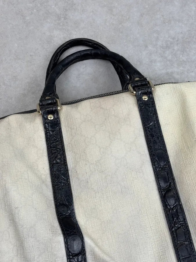 SS2008 Gucci Cream Canvas Joy Flowers Handle Bag by Frida Giannini vhVqHPe 12