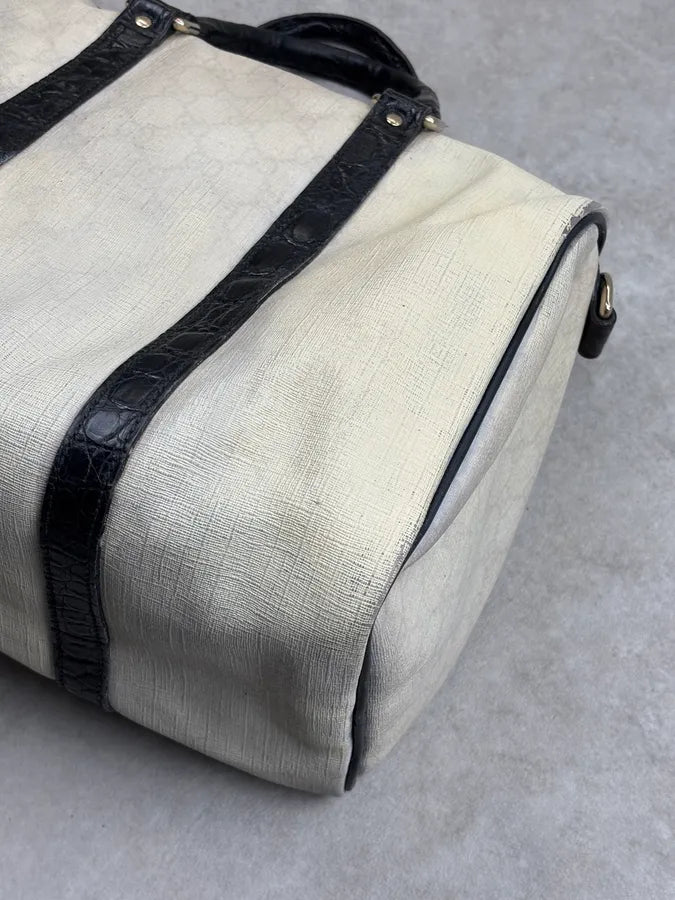 SS2008 Gucci Cream Canvas Joy Flowers Handle Bag by Frida Giannini vhVqHPe 13